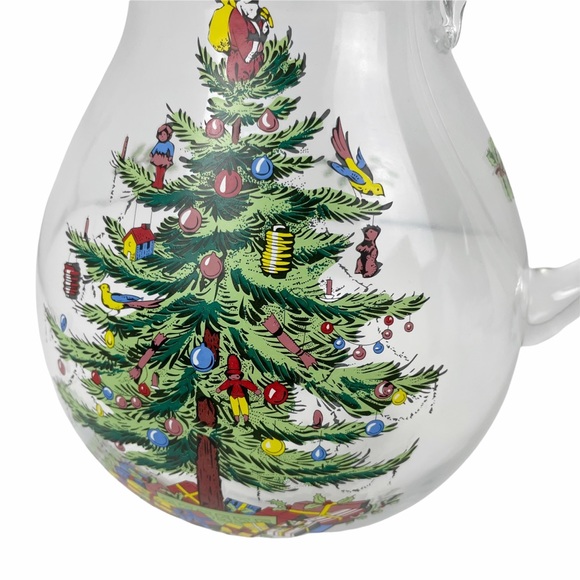 Spode Christmas Tree Holiday Glass 96 oz. Pitcher - Picture 4 of 5